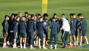 Jugadores de Brasil, durante entrenamiento 