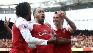 Aubameyang festeja un gol con el Arsenal
