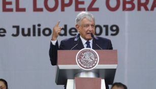 AMLO habla en su evento a un año de las elecciones de 2018 en el Zócalo 