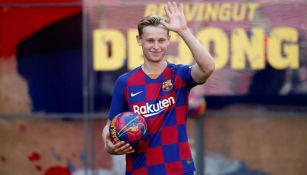 Frenkie de Jong, durante su presentación con el Barcelona 