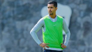 Cabrera, durante un entrenamiento con Pumas 