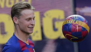 Frenkie de Jong, durante su presentación con el Barcelona