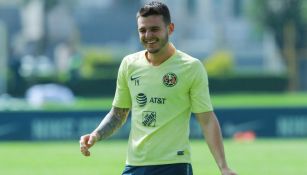 Nicolás Benedetti, en un entrenamiento del América