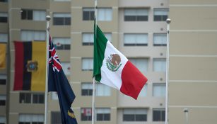 La Bandera mexicana, en la Villa Panamericana en Perú