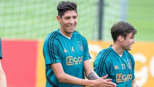 Edson Álvarez, en un entrenamiento con el Ajax