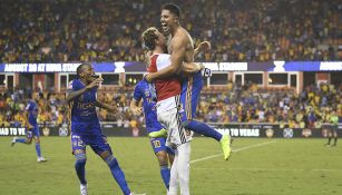 Tigres celebra el triunfo frente al América en la Leagues Cup