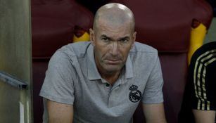 Zinedine Zidane, en un entrenamiento con el Real Madrid