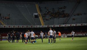 Los jugadores de Veracruz previo al partido 