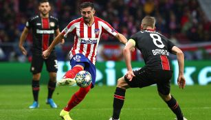 Héctor Herrera, en el partido del Atlético contra Leverkusen