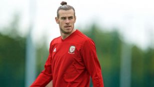 Gareth Bale en un entrenamiento con la selección de Gales