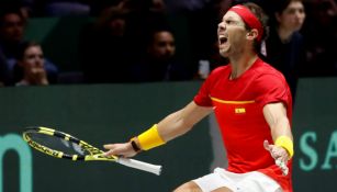 Rafael Nadal celebra el triunfo de España en la Copa Davis