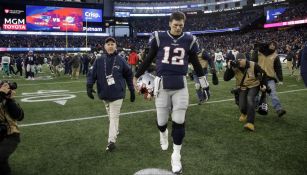 Tom Brady al terminar un partido de los Patriots