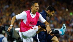 Chicharito previo a un partido con el Sevilla