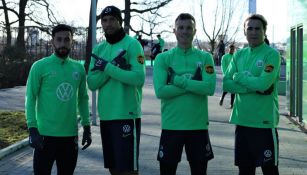 jugadores del Wolfsburg en entrenamiento