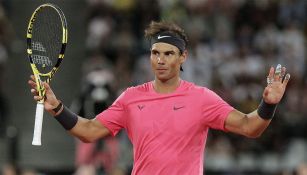 Rafael Nadal en un partido de Roland Garros