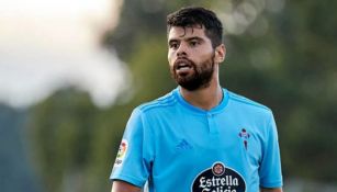 Néstor Araujo durante un duelo con el Celta 