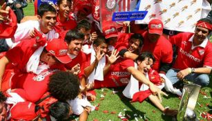 Jugadores del Toluca celebran el Título del Bicentenario 2010