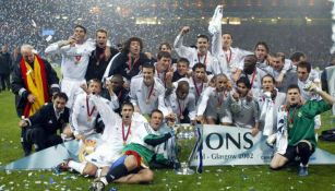 Real Madrid en festejo de la Champions League 2002