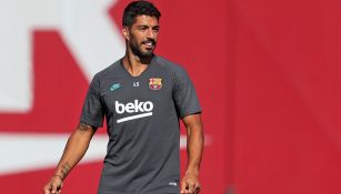 Luis Suárez, en un entrenamiento con el Barcelona 