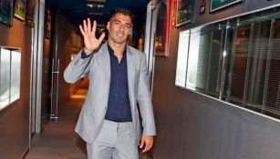 Suárez, en su acto de despedida con el club