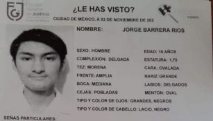 Jorge Barrera desapareció el 26 de octubre