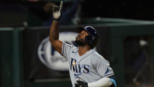 Randy Arozarena, durante un juego de Rays