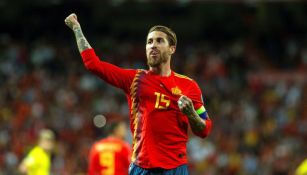 Sergio Ramos en festejo de gol