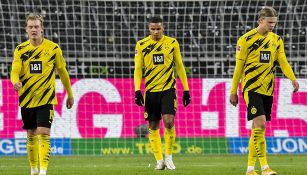 Jugadores de Borussia Dortmund tras la derrota