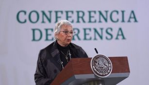 Sánchez Cordero durante la conferencia matutina 