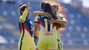 América Femenil festeja el gol del empate ante León