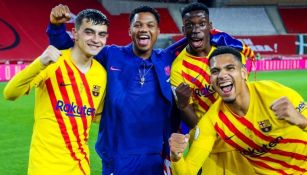 Jugadores del Barcelona en la Final de la Copa del Rey 