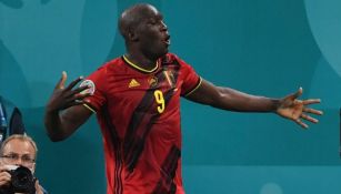 Romelu Lukaku en festejo con Bélgica