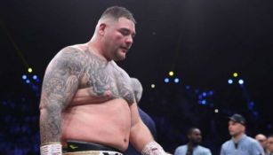 Andy Ruiz reacciona sobre el cuadrilátero