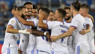 Jugadores del Real Madrid celebrando un gol a favor