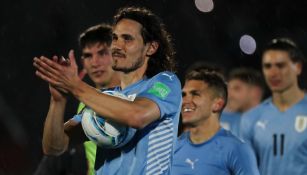 Jugadores de Uruguay celebran pase al Mundial