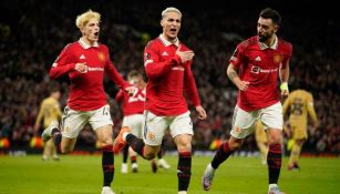 Manchester United en festejo de gol