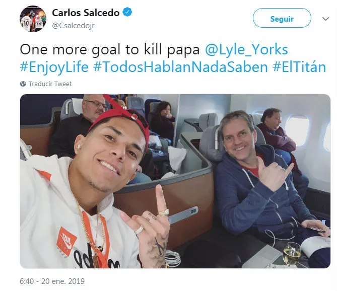 TWITTER @CSALCEDOJR Publicación que compartió Carlos Salcedo