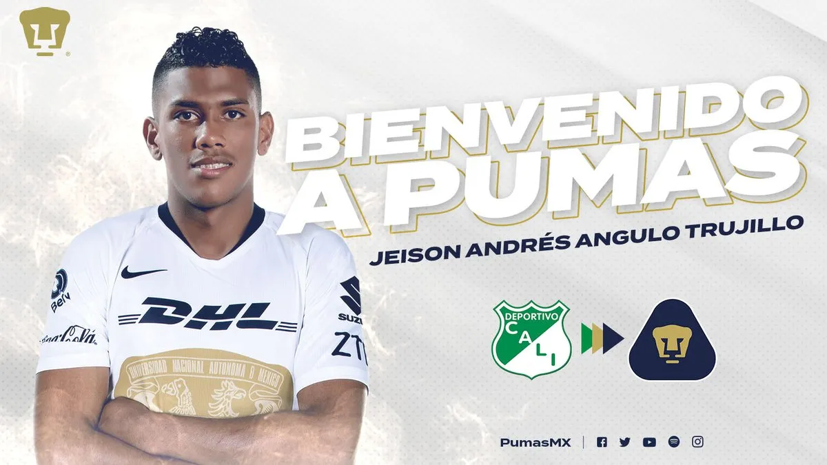 TWITTER @PumasMX Así es como Pumas le dio la bienvenida a Angulo