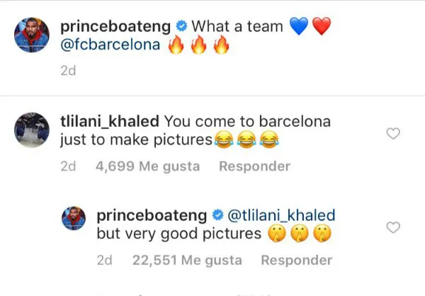 INSTAGRAM @PRINCEBOATENG Seguidor crítica a Boateng sobre su poca participación