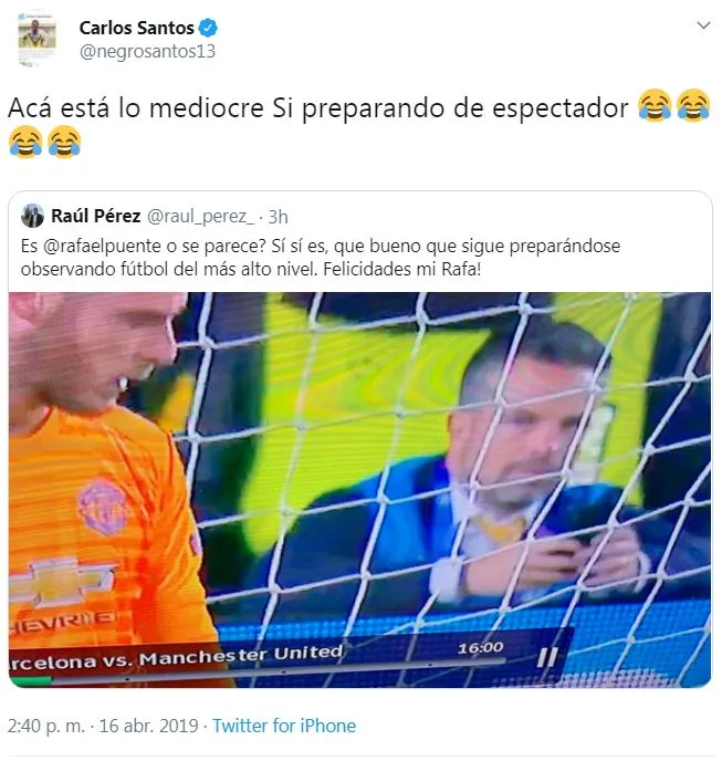 TWITTER @NEGROSANTOS13 Tuit que publicó Carlos Santos