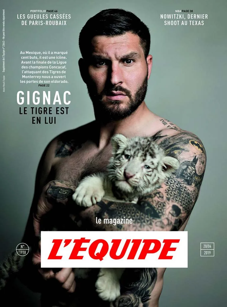 TWITTER @lemaglequipe Gignac en la portada de la revista de L'Equipe