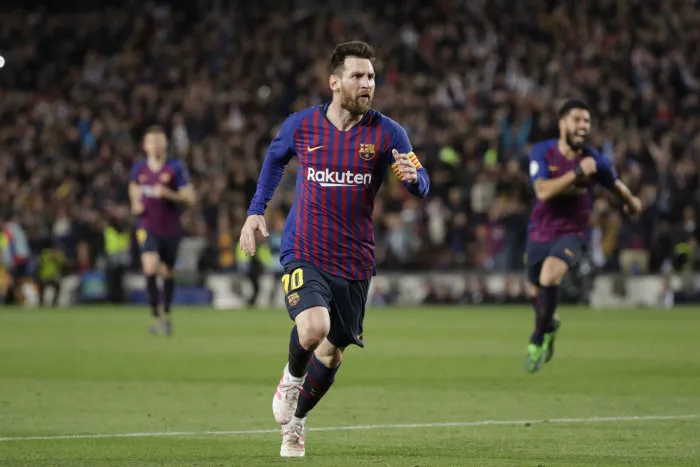 AP Messi, durante el juego en el Camp Nou