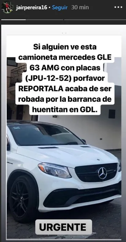 INSTAGRAM @JAIRPEREIRA16 Publicación de Jair Pereira