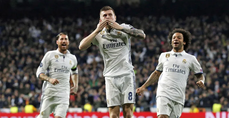 EFE Kroos, festeja un tanto en la Liga de España
