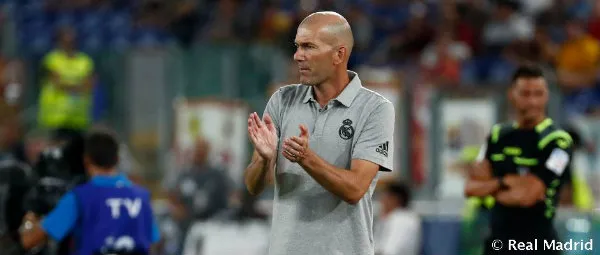 TWITTER @REALMADRID Zinedine Zidane en el último partido de pretemporada del Real Madrid