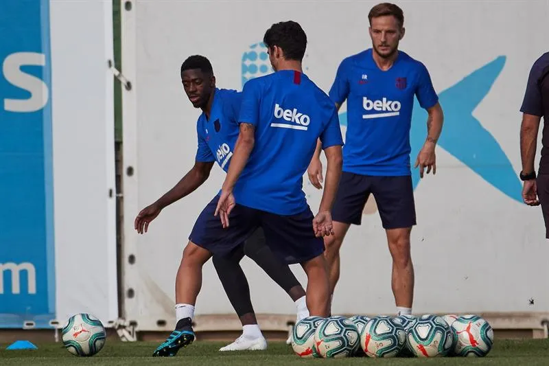 EFE Ousmane Dembélé, en el entrenamiento del Barcelona