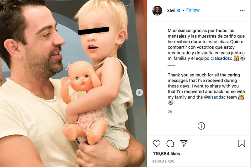 INSTAGRAM @XAVI Así anunció Xavi Hernández que superó al Covid-19