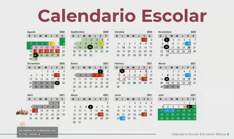 SECRETARÍA DE EDUCACIÓN PÚBLICA Calendario Escolar 2020-2021