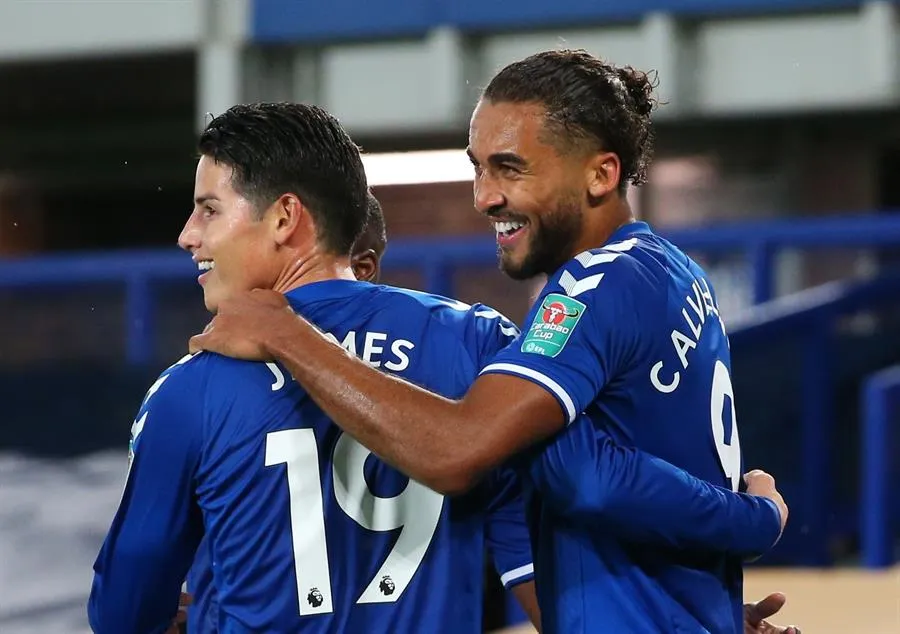 EFE James Rodríguez en acción con Everton