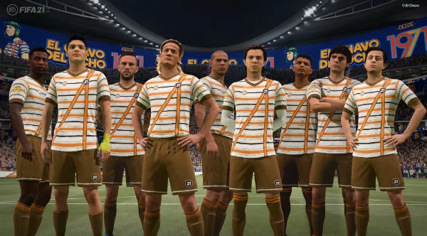 TWITTER @EASPORTSFUTBOL Figuras portando la indumentaria de 'El Chavo del 8'